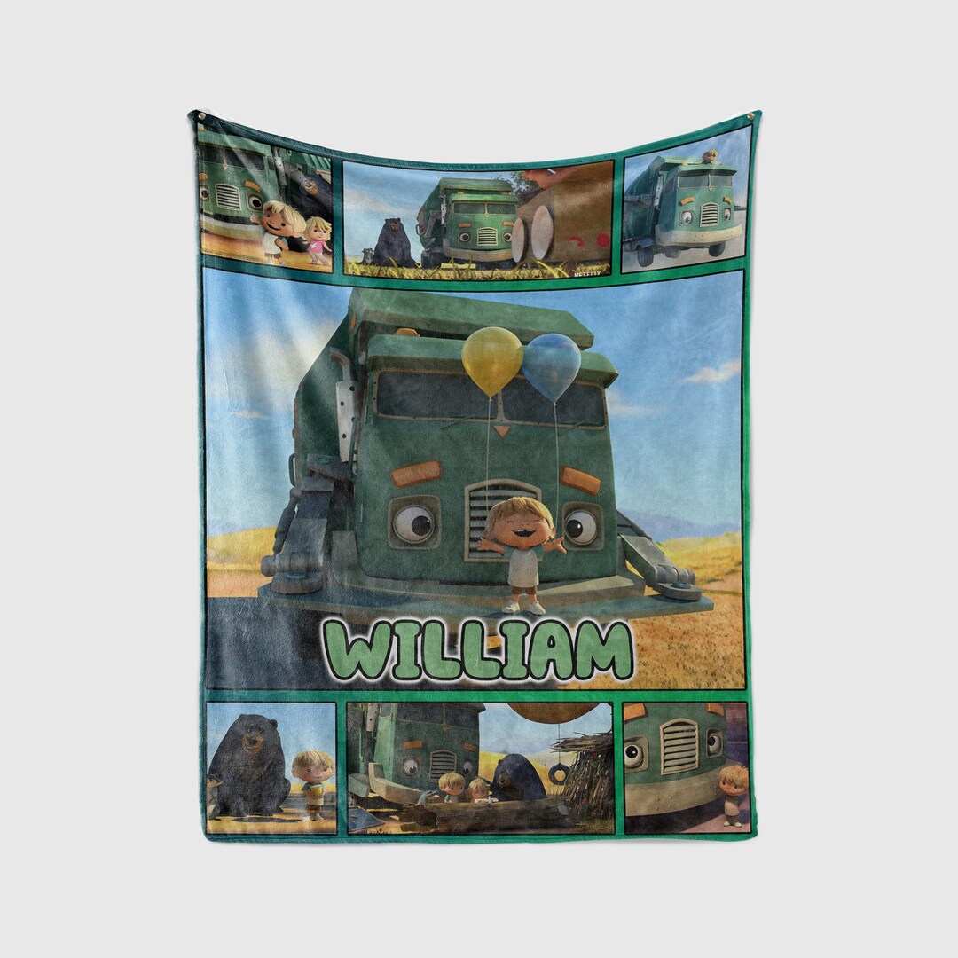 Personalized Trash Truck Fleece Blanket Trash Truck Sherpa Etsy