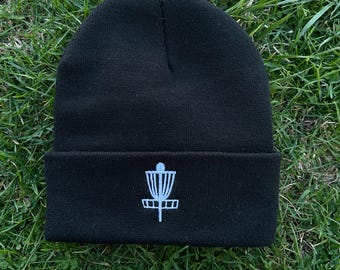 Disc Golf Beanie: Custom Embroidered Cuffed Acrylic Winter Hat