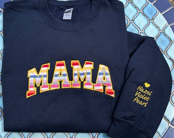 Mama Embroidered Applique Sweatshirt: Baby Clothes Keepsake