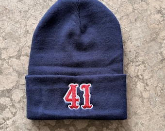 Firefighter Station Truck Engine Number Custom Beanie Stocking Cap Hat - Customizable