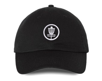 Disc Golf Basket Dad Hat with Circle - Frisbee Golf Cap - Ultimate