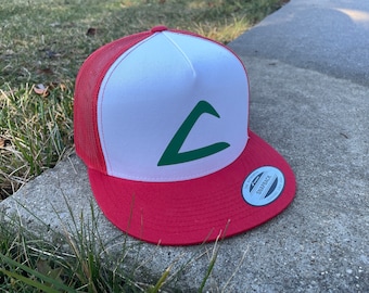 Adult Ash Ketchum Flat Bill Pokemon Hat - Cosplay Cap