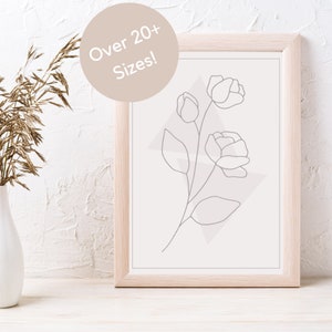 Minimalist Printable Wall Art Digital Download Modern Muted Rose Geometric Shapes Pastel Earth Tones