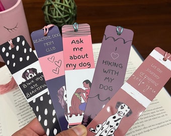 Metal bookmark, dog lover bookmark, Journal bookmark, book tab, gift for dog owner, agenda marker, diary bookmark, reactive dog owner gift