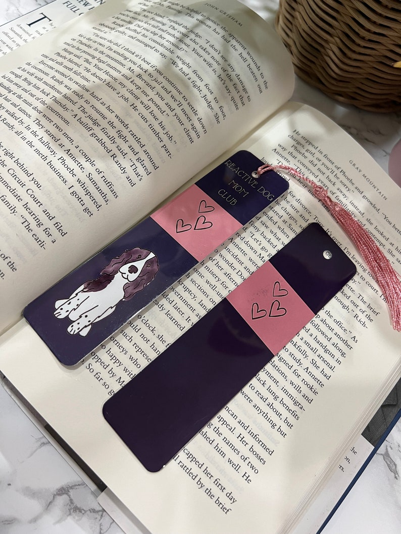 Metal bookmark, dog lover bookmark, Journal bookmark, book tab, gift for dog owner, agenda marker, diary bookmark, reactive dog owner gift Reactive dog mom