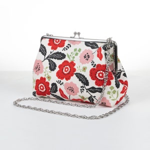 Kisslock Classic Purse Formal Evening Bag Personalized Elegant Clutch Birthday Gift For Her (Floral Series) Handmade
