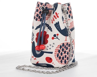 Handmade Personalized Drawstring Bucket Bag - Classic Purse for Formal Evening, Elegant Clutch & Timeless Appeal
