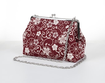 Kisslock Classic Purse Formal Evening Bag Personalized Elegant Clutch Birthday Gift For Her (Japanese Style) Handmade