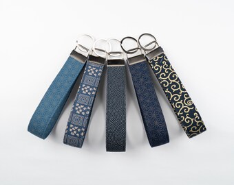 Wristlet Personalized Key Fob Lanyard (Japanese Pattern Series) Handmade