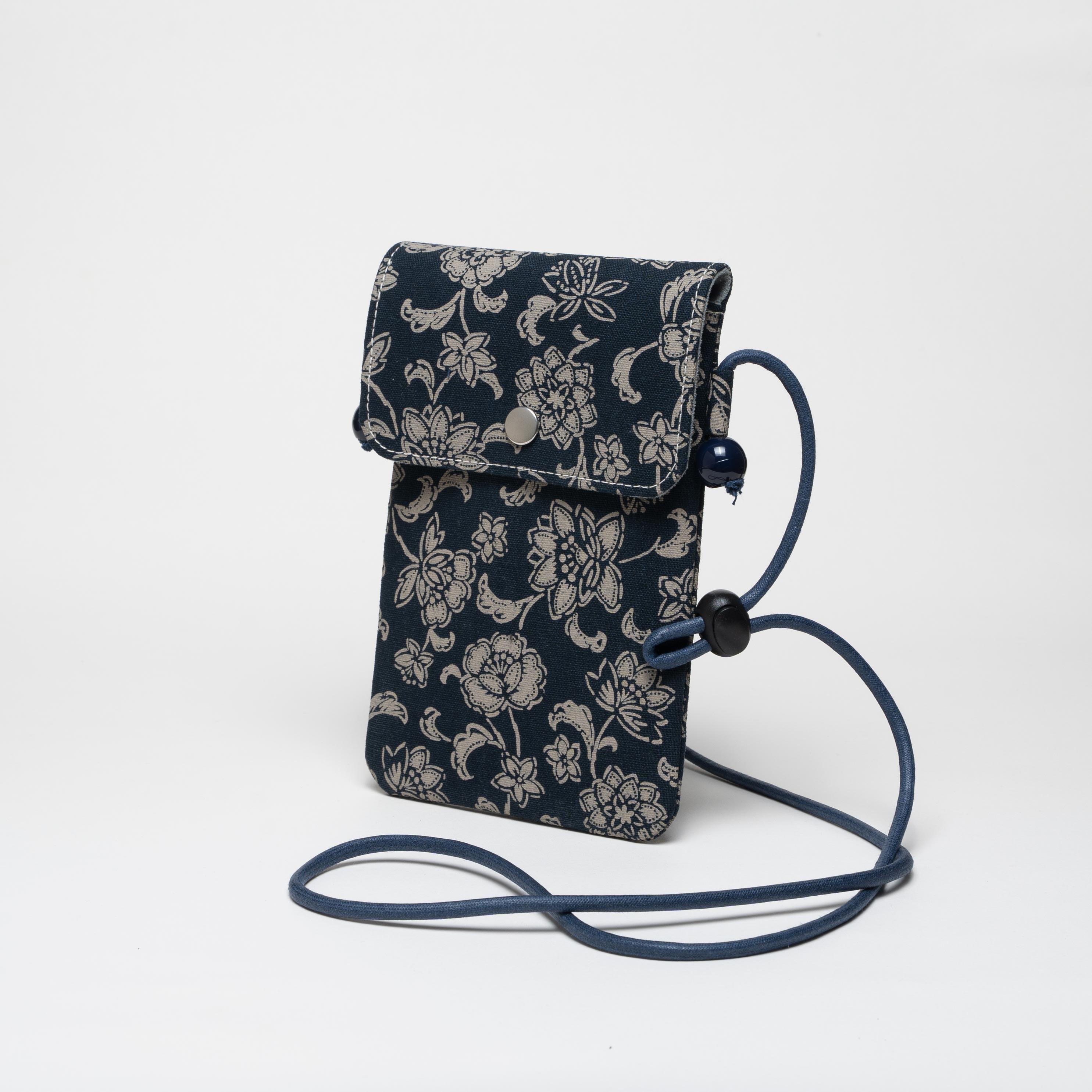 Handmade Slim Suede Phone Bag with Structured Interior, Fits Smartphone and Cardholder, Secure Metal Snap Closure Durable Everyday Accessory