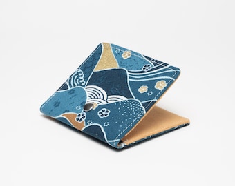 Handmade Taiwanese Cotton Card Holder Suede Lining, Dual Compartments, Secure Snap Closure. Personalize your style with timeless elegance