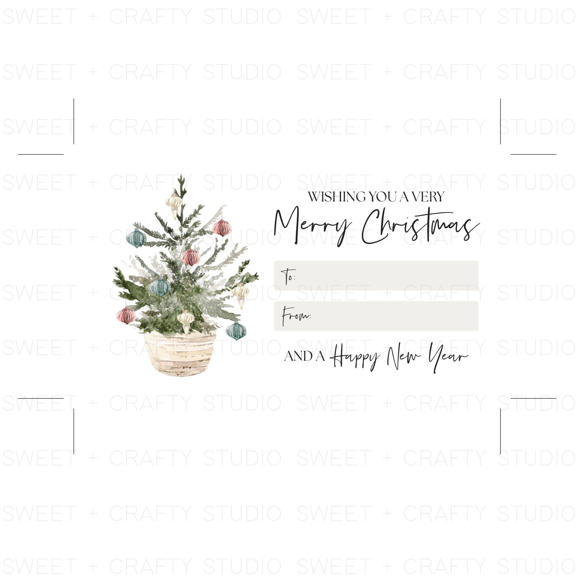 Merry Christmas Gift Tag, Christmas Template, Holiday Gift Tag ...