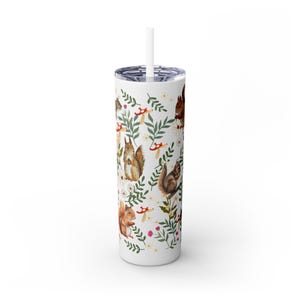 Cute Squirrel Cottage Core Tumbler, Squirrel Lover Gift, Nature Lover, Graduation Gift, Squirrel Gift, 20oz Tumbler