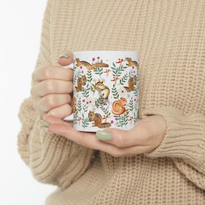 Cute Chipmunk Cottage Core Mug, Chipmunk Lover Mug, Nature Lover Gift, Graduation Gift, Chipmunk Gift
