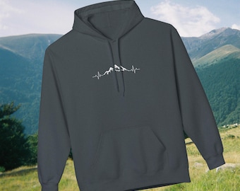 Mountain Heartbeat hoodie | Mountain ECG design hoodie