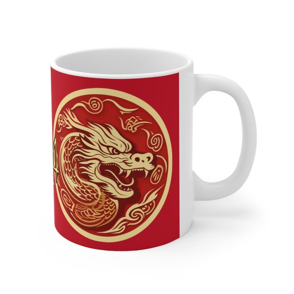 Chinese New Year Dragon Mug, Lunar New Year Mug, 2024 Year of the Dragon Mug