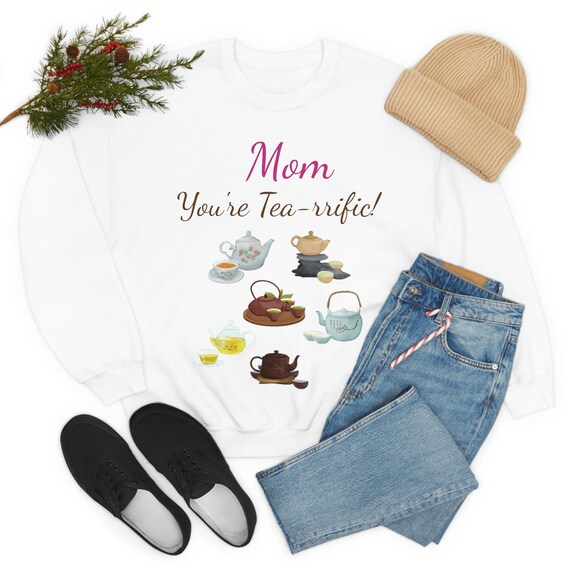 Sweatshirt "Super Maman" Avec Joli Motif Floral - Cadeau Pour La Fête Des Mères, Noël, Anniversaire - En Coton/polyester, Coupe Classique