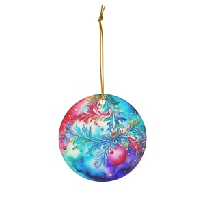 Vibrantly Colored Round Christmas Tree Ornament