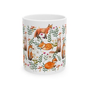 Cute Foxes Cottage Core Mug, Country Core Fox Mug, Fox Lover Mug, Birthday Gift, Graduation Gift