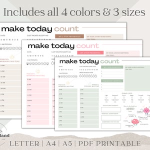 ADHD Planner, adhd planner printable, adhd daily planner, adhd planner adult, adhd digital planner, adhd to do list, habit tracker, PDF image 2