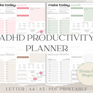 ADHD Planner, adhd planner printable, adhd daily planner, adhd planner adult, adhd digital planner, adhd to do list, habit tracker, PDF image 1