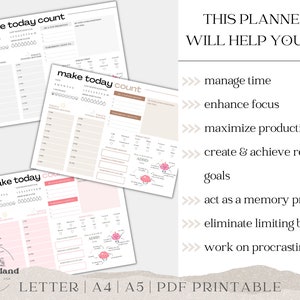 ADHD Planner, adhd planner printable, adhd daily planner, adhd planner adult, adhd digital planner, adhd to do list, habit tracker, PDF image 5