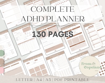 ADHD Planner, adhd planner printable, adhd daily planner, adhd planner adult, adhd digital planner, adhd to do list, habit tracker, PDF
