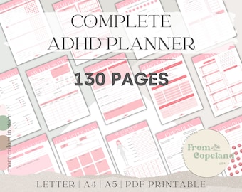 ADHD Planner, adhd planner printable, adhd daily planner, adhd planner adult, adhd digital planner, adhd to do list, habit tracker, PDF