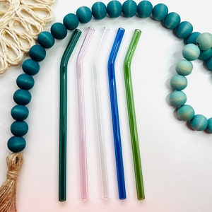 Bent Glass Straws for beer can glass cups | Reusable Straws | Eco Friendly Straws | Colored Straws | Borosilicate Straws | Cocktail Straws