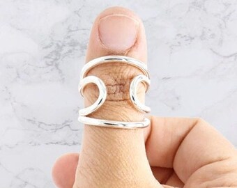 Silber Arthritis Splint Ring, Seitenabweichung Unterstützung, EDS Ring, Mallet Finger Schiene, Boutonniere Deformity Brace, Abzug Finger Schiene