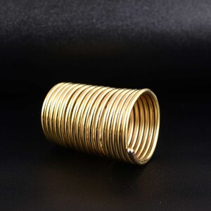 Bold Brass Coil Statement Ring – Adjustable Spiral Band