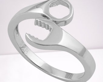 Mechanical Wrench Plain Ring Band Thumb Ring Trendy Band New Design Solid Band 925 Sterling Silver Celtic ring.