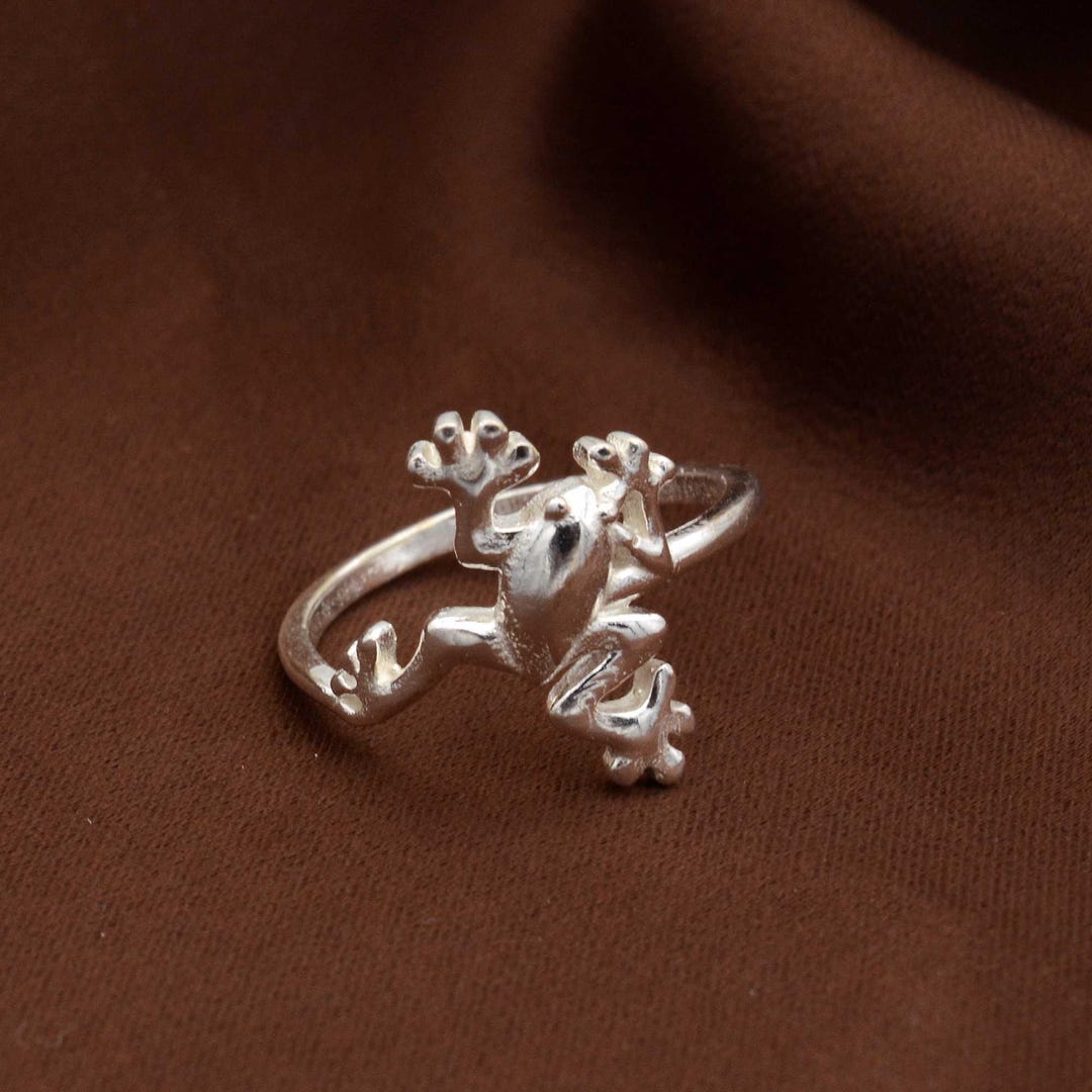 Frog Ring, Sterling Silver Dainty Frog Ring, Animal Ring, Frog Jewelry ...