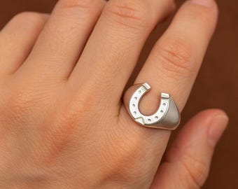 Genuine sterling silver ring Horseshoe hallmarked 925, silver Good Lucky gift Simple Horseshoe Ring, Lucky Horse Lover Gift New year Jewelry