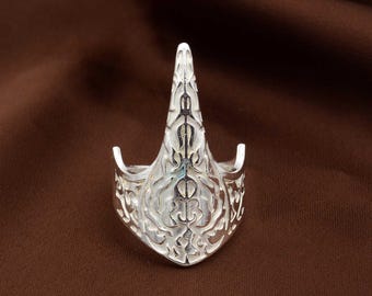 German Silver Gothic Claw Ring, Statement Armor Ring for Men and Women, Wedding gift.