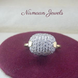 Dome Ring, Art Deco Engagement Ring, 925 Sterling Silver Micro Pave Ring, Dome Pave Ring Women, Diamond Ring, Silver Ring, Unique Ring Women