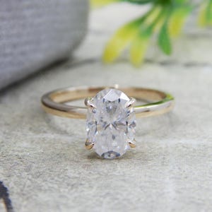 Oval Cut Engagement Ring, Oval Solitaire Wedding Ring, Oval Moissanite Bridal Ring In 925 Sterling Silver, Promise Ring, Anniversary Gift