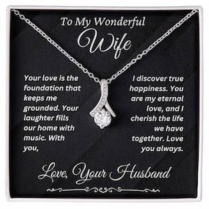 Aan mijn vrouw ketting met tekstkaartje, verjaardagscadeau voor vrouw, vrouw cadeau van man, cadeau voor vrouwen, cadeau voor haar, handgemaakte sieraden