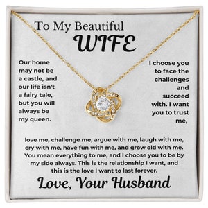 Aan mijn vrouw ketting berichtkaart, vrouw cadeau van man, toekomstige vrouw, jubileumcadeau voor vrouw, cadeau voor haar, handgemaakte sieraden