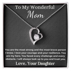 Collar para mi mamá, regalo del Día de la Madre de mi hijo, collar del Día de la Madre, regalo de joyería para mamá, regalo de cumpleaños para mamá, tarjeta con mensaje "Un abrazo de mí para ti"