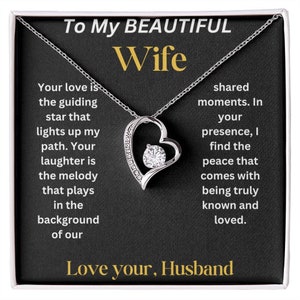 Gift For Wife , Gifts For Her , Wife Gift, Heart Necklace , Gifts For Women , Personalizes Jewelry , Handmade Jewelry