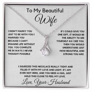 Colar com mensagem para minha esposa, presente do marido para a esposa, futura esposa, presente de aniversário para esposa, presente para ela, joias feitas à mão