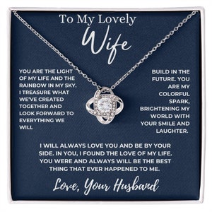 Colar com mensagem para minha esposa, presente do marido para a esposa, futura esposa, presente de aniversário para esposa, presente para ela, joias feitas à mão