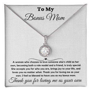 Bonus Mom Gift for Step Mother Gift from Bride, Step Mom Gift for Stepmom Necklace, Step Mom Wedding Gift, jewelry for bonus mom