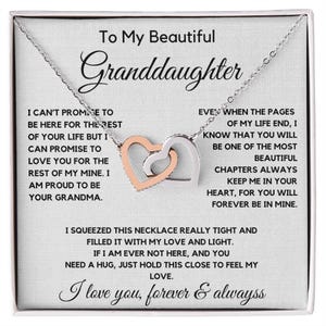 To My Granddaughter Necklace, Personalized Christmas Gift, Granddaughter Necklace, Granddaughter Birthday Gift, Gift from Grandma, Gift from