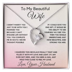 Zu meiner Frau Halskette Nachricht Karte, Frau Geschenk vom Ehemann, zukünftige Frau, Jubiläumsgeschenk für Frau, Geschenk für sie, handgemachter Schmuck