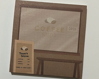 Cute Café Front Memo Pad - Coffee Shop Front Memo Pad - Decorative Memo and Notes / Stationery - Kawaii Memo Pad / Non-Sticky Note Pad