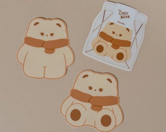 Cute My Cozy Bear Clear / Matte Vinyl Sticker - Cute Bear Sticker  - Decoration Sticker - Stationery - Kawaii - Stickers - Bottle Laptop