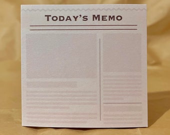 Cute Newspaper Inspired Sticky Note - Sticky Note - Decorative Memo and Notes / Stationery - Kawaii Sticky Note / Note Pad - Memo Pad