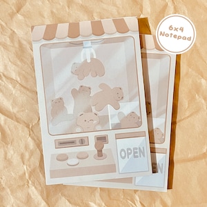 Uroczy 6x4 Bear Claw Machine Arcade Note Pad - Game Notepad - Dekoracyjne notatki i notatki / Artykuły piśmiennicze - Kawaii Memo Pad / Notatnik nieprzylepny